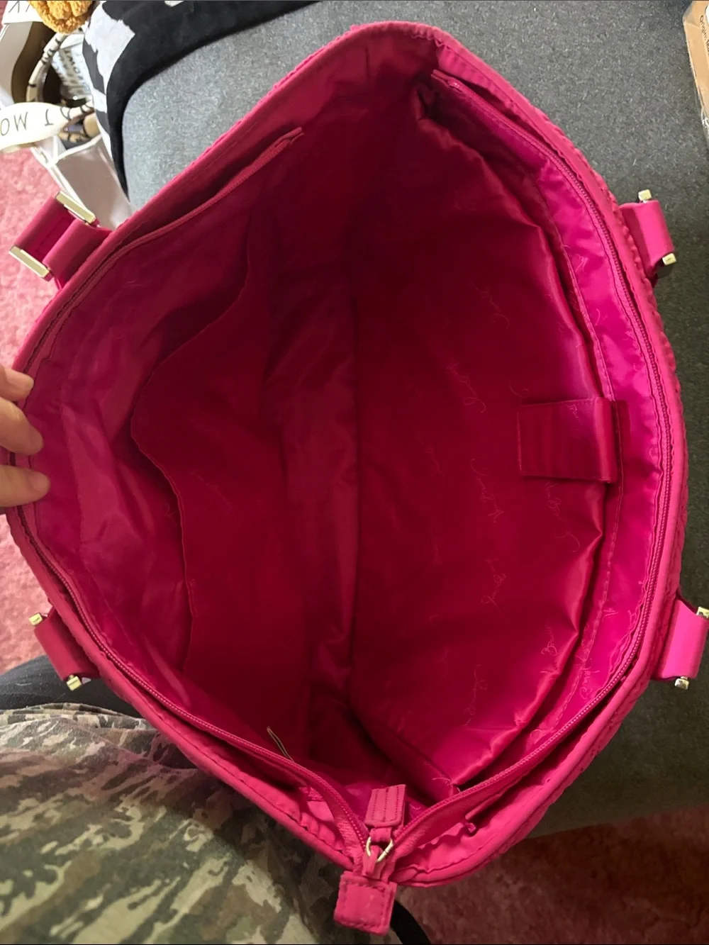 Vera Bradley Quilted Pink Laptop Tote